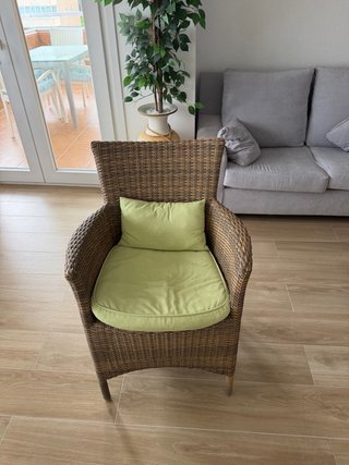 Set de 6 Sillones de Ratán con Cojines