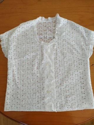 Camisa Vintage de Manga Corta Blanca