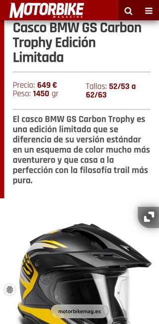 Casco BMW GS Carbon Talla XL