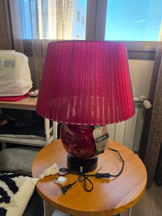 Lámpara de mesa con pantalla roja 2 unidades