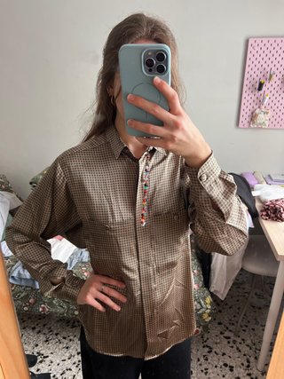 Camisa de seda estampada