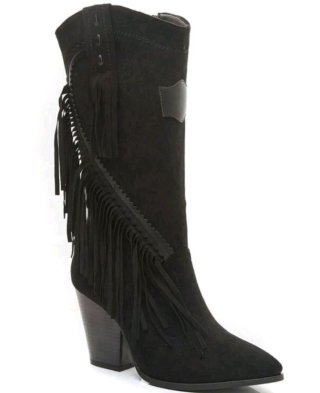 Botas Negras con Flecos