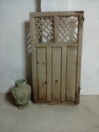 Puerta Antigua madera de Alacena y Celosía 113x60