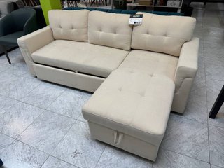 Sofá con Arcón y Cama Extraíble Beige
