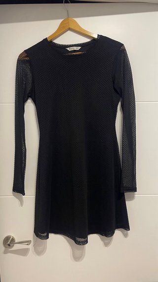 Vestido Negro de Tul Stradivarius