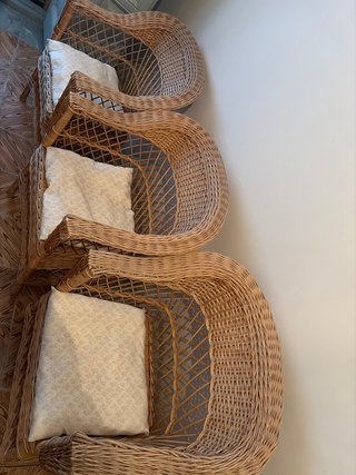 Set de 3 Sillas de Mimbre