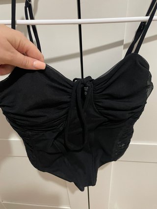 Top corsé negro de tul Shein