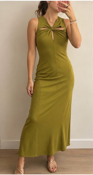 Vestido Midi Verde Oliva