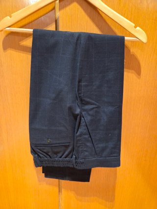 Pantalón Massimo Dutti Azul Marino Cuadros