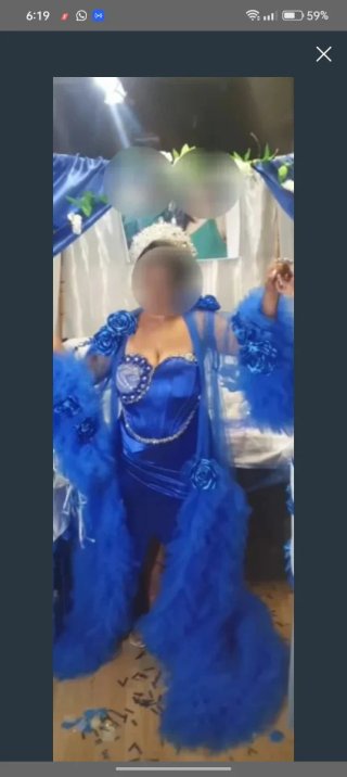 Camisón de novia gitana azul