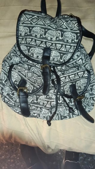Bolso Mochila Estampado Elefantes
