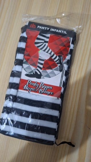 Panty Infantil Rayas Negro/Blanco