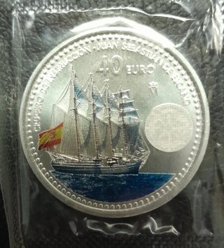 Moneda de Plata 40 Euros Juan Sebastián Elcano