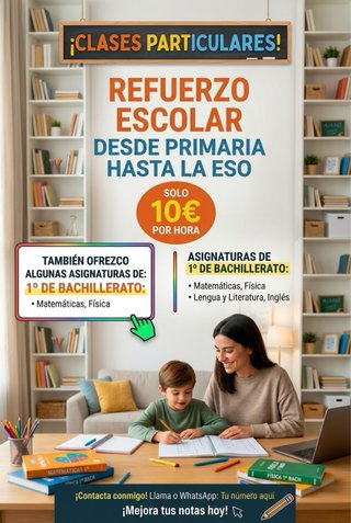 Clases de refuerzo por 10 euros
