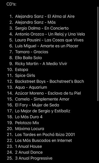 Lote de 25 CDs y 7 DVDs de Música y Cine