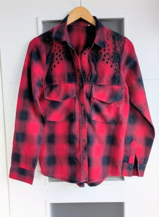 Zara Talla M - Camisa de cuadros algodón