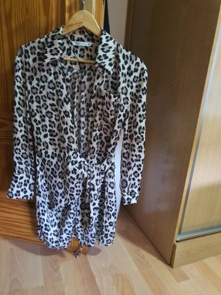 Vestido Camisero Estampado Animal Print Zara