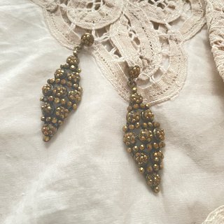 Pendientes Largos Marrones con Piedras