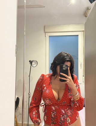 Blusa Uterqüe Roja Estampada Talla M