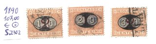 3 Francobolli Segnatasse Regno d'Italia 1890