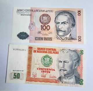 Perú  50 y 100 Intis 1987