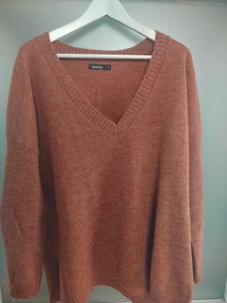 Jersey Oversize Boohoo color Teja/marrón oxido