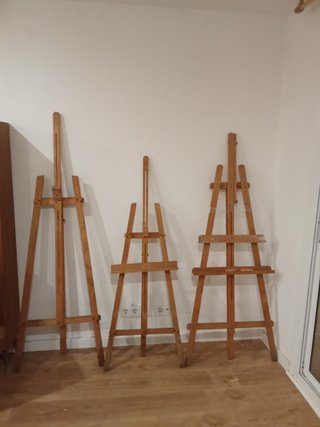 Set de 3 Caballetes de Madera para Pintura