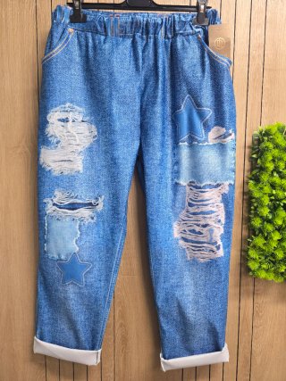 Pantalón efecto vaquero  elástico