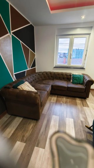 Sofá Rinconero Chesterfield Marrón