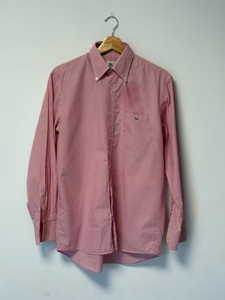 Camisa Lacoste rosa a rayas hombre talla 39 M