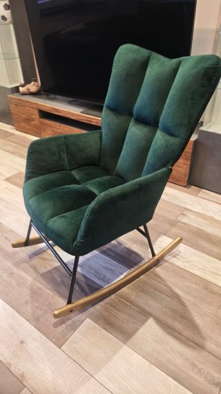 Mecedora de Terciopelo Verde