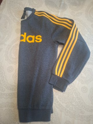 Sudadera Adidas Gris y Amarilla