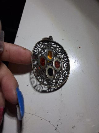 Colgante de Plata con Piedras de Colores