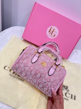Bolso Coach Rosa con Brillantes