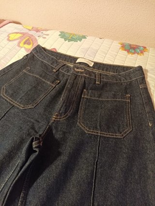 Pantalón Largo Vaquero Azul Mujer