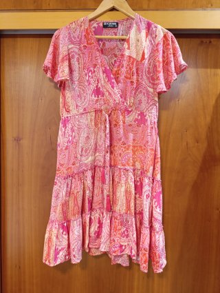 Vestido Corto Estampado Rosa For Time