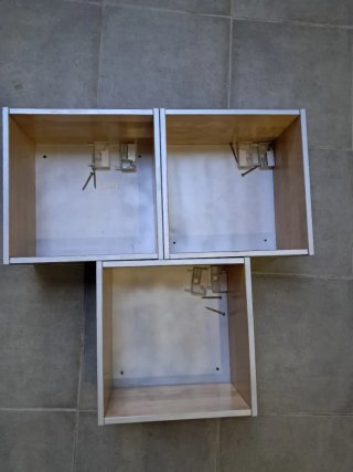Set de 3 Cubos Estantería de Madera