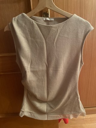 Jersey sin mangas beige Zara