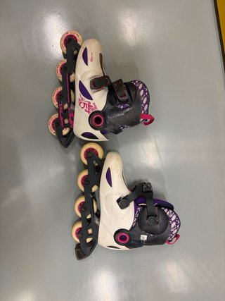 Patines en línea blancos y morados talla  34 -36