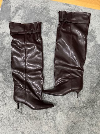 Botas Altas de Polipiel Marrones