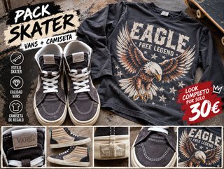Pack Vans Caña Alta y Camiseta Eagle