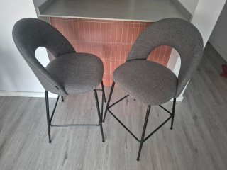 Set de 2 Taburetes Altos Grises