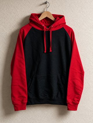 Sudadera Baseball Varsity Negra Roja Talla XL