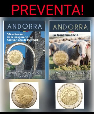 Pareja Monedas 2€ Andorra 2026 (Preventa)