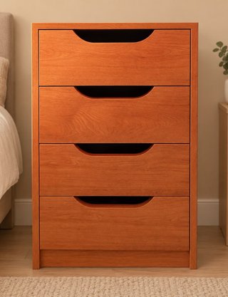 Cajonera de madera con 4 cajones