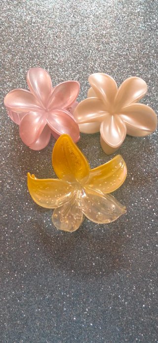 Set de 3 Pinzas de Pelo con Forma de Flor