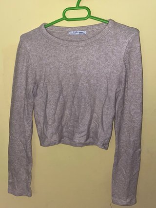 Camiseta manga larga Zara beige