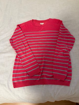 Jersey de rayas fucsia y gris