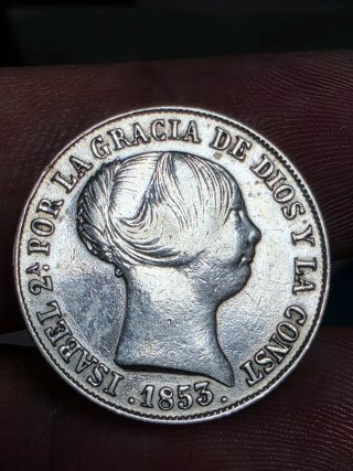 Moneda 4 Reales Isabel II 1853 Sevilla