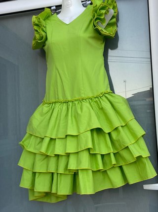 576 Vestido de flamenca verde 4/6 años